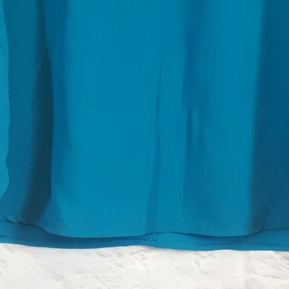 Dunnes Aqua Zip Back Beaded Short Sleeve Top - Picture 6 of 7